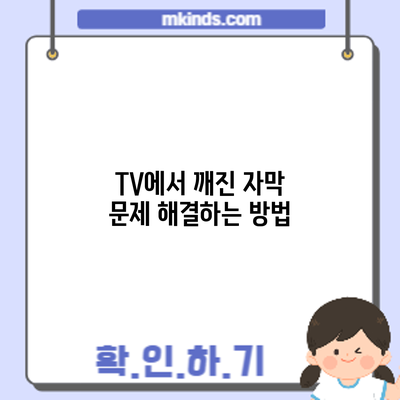 TV에서 깨진 자막 문제 해결하는 방법