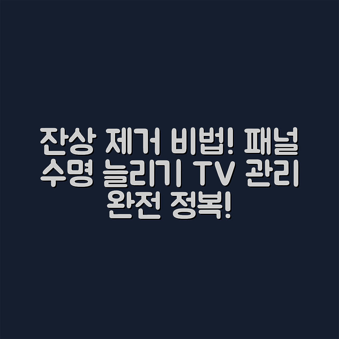 TV 화면 잔상 제거와 패널 수명 연장, 비법은?