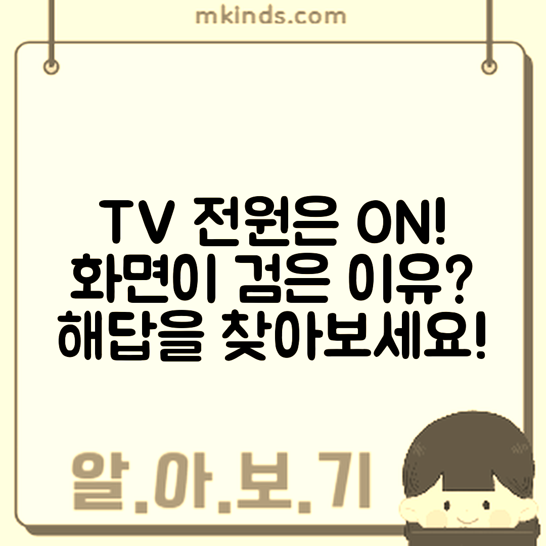 TV 전원이 들어오는데 화면이 검은 이유는?