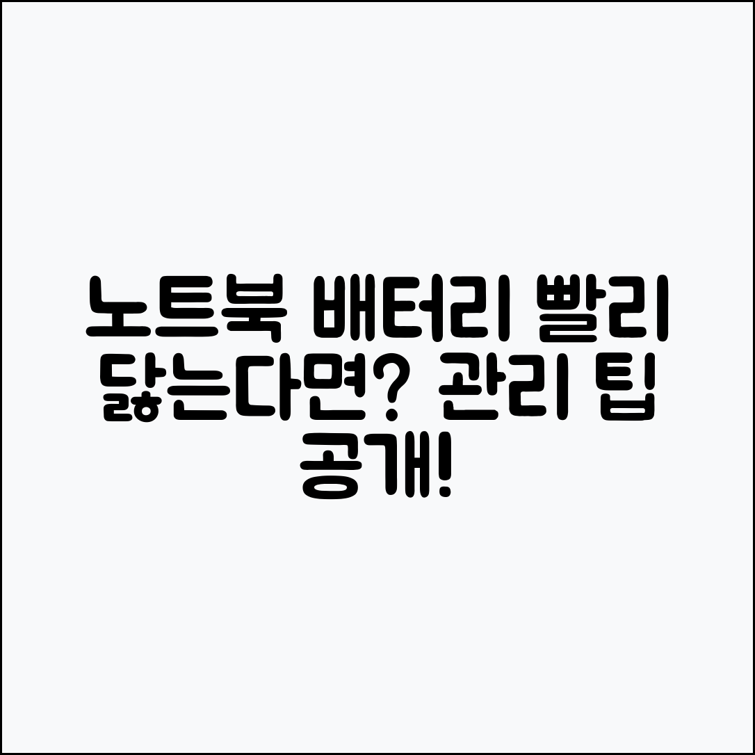 노트북 배터리 빨리 닳음? 누구나 쉽게 관리하는 팁!